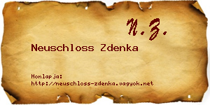 Neuschloss Zdenka névjegykártya